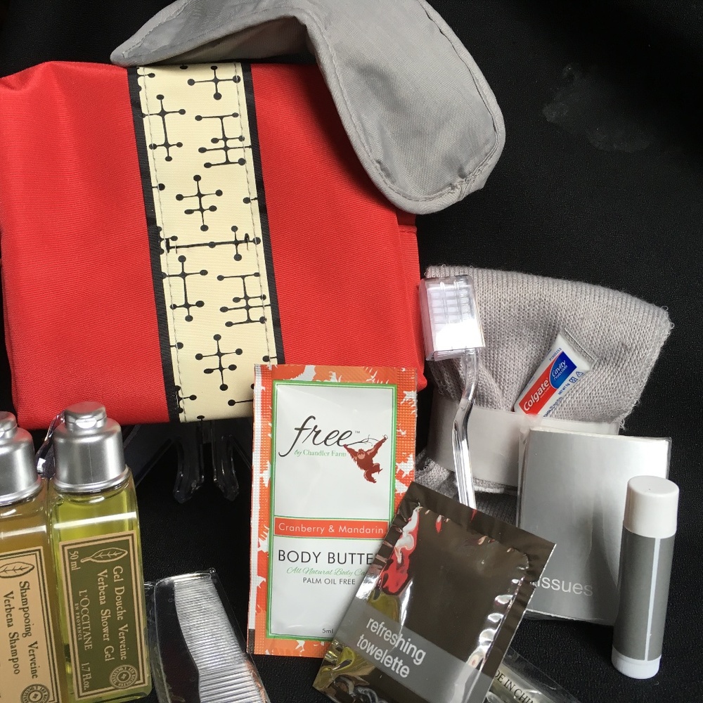 Travel Cosmetic Makeup BAG HUGE lot of travel samples Dopp kit Bonus Makeup Item